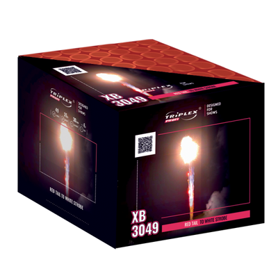 XB3049 49S 1.2'' BATERIA RED TAIL TO WHITE STROBE F3 - Lichtenrader Feuerwerkverkauf
