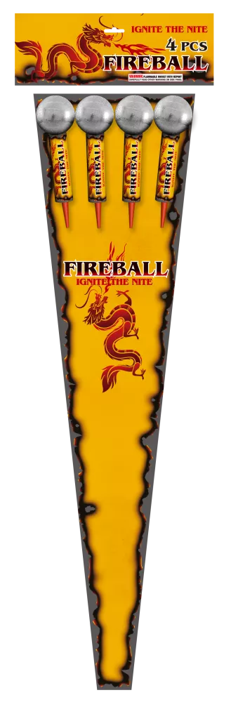 Fireball Color Kugelkopf-Raketen 65 mm, 4 Stück - vorbestellbar
