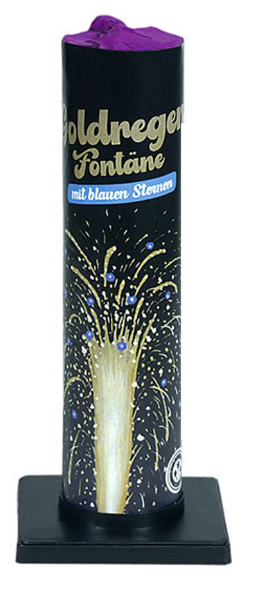 Goldregen-Fontäne mit blauen Sternen (ein Stück)