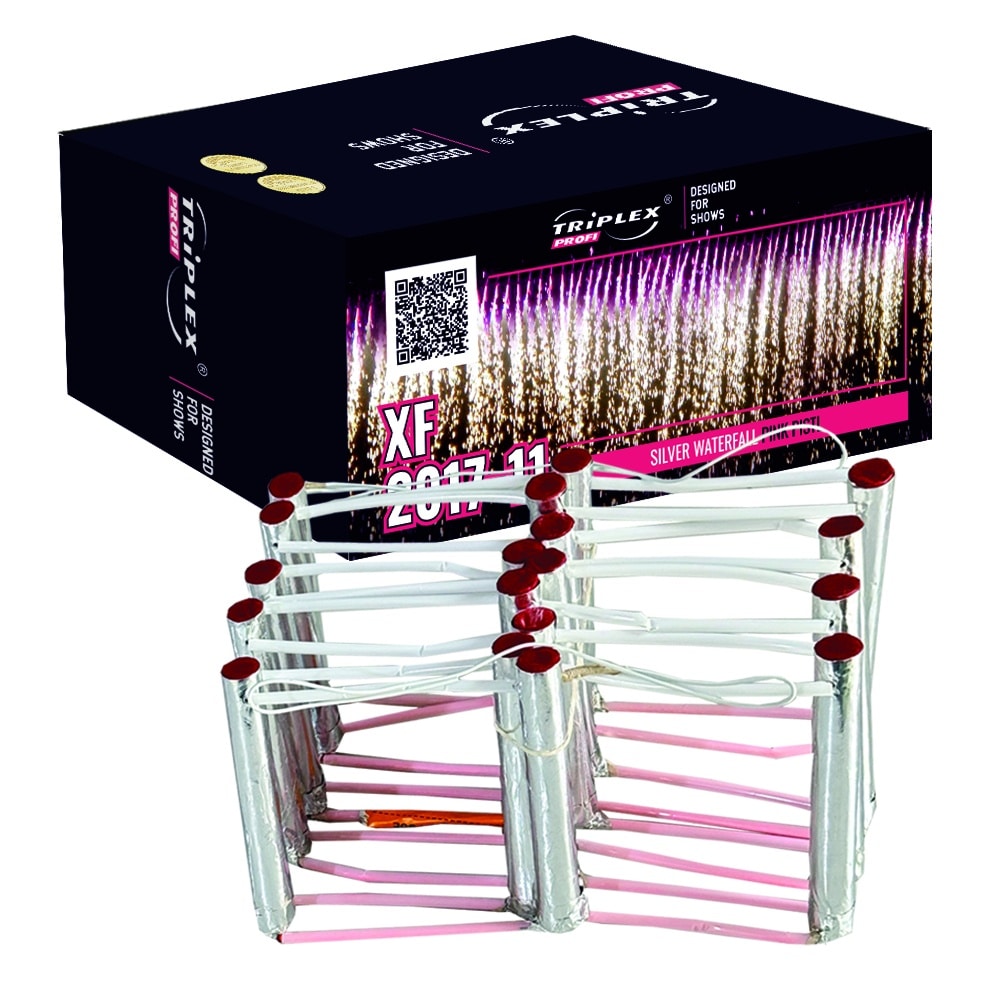 XF2017-11 SILVER WATERFALL PINK PISTIL - Lichtenrader Feuerwerkverkauf