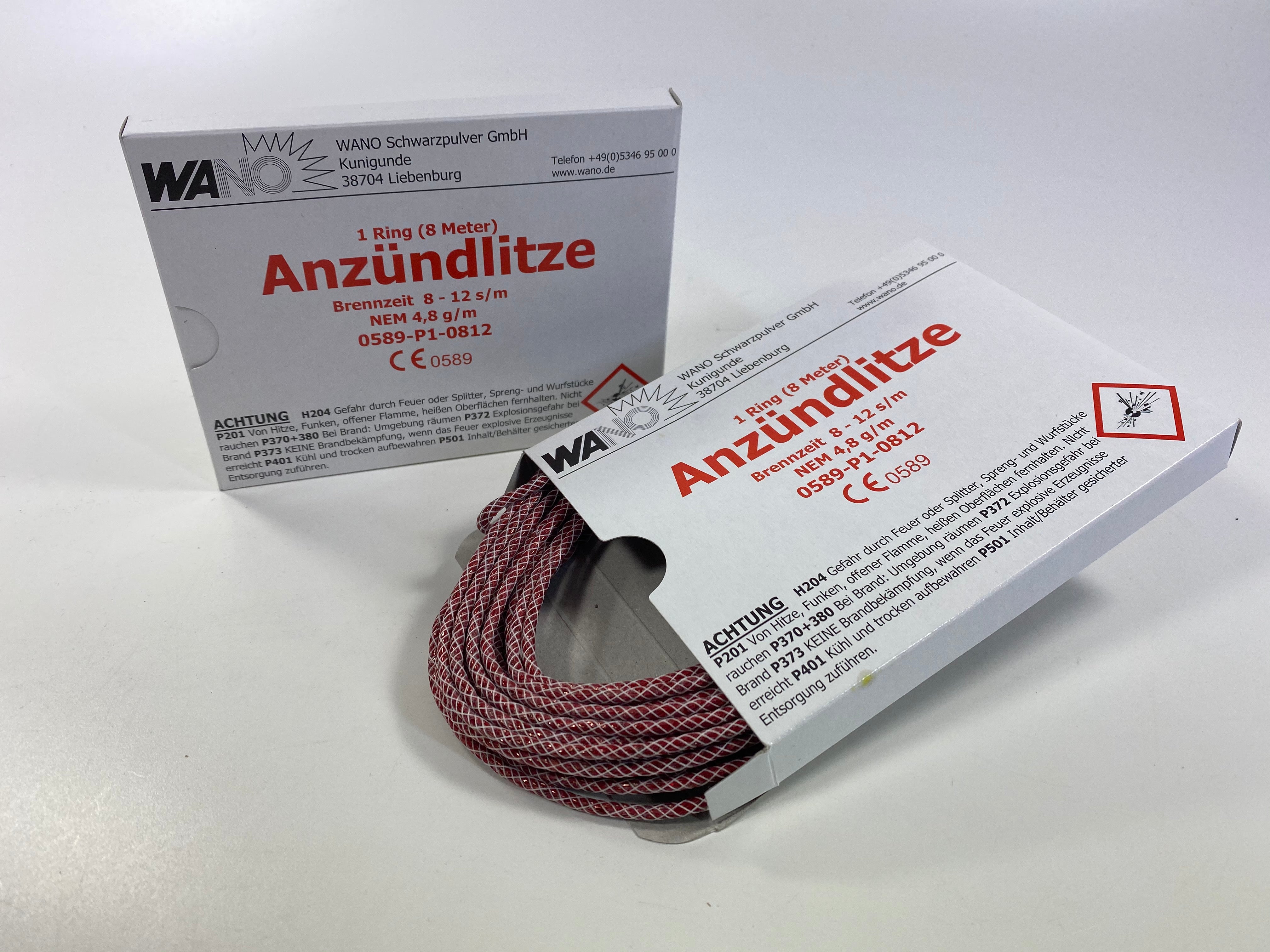 Anzündlitze rot, 8 m Ring (schnell abbrennend) - Berliner Feuerwerkverkauf